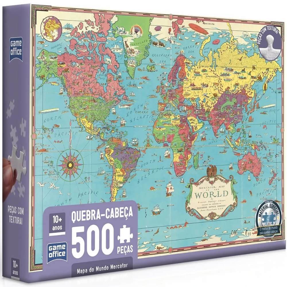 Quebra Cabeca Mapa Do Mundo Mercator 500 Pecas Toyster