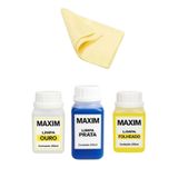 Kit 3 Maxim 250ml Limpa Chapeados Prata 925 Jóias Ouro 18k +