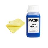 Kit 1 Limpa Pratas Maxim 250ml Grande Limpeza +1 Flanela