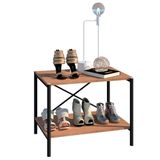 Sapateira Multiuso Hall De Entrada 60cm 2 Prateleiras Padova Demolição-preto - Artefamol