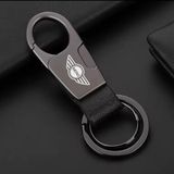 Chaveiro Para Mini Cooper Couro E Metal Mosquetão Estiloso B