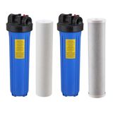 2 Filtro Big Blue 20 C- 1 Refil Pp + 1 Refil Carbon Block Cor Azul