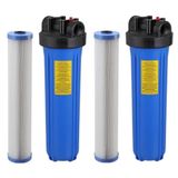 2 Filtro De Água Bbi Big Blue 20 Com Cartucho Refil Plissado Lavavel Big20 Alta Vazão Cor Azul