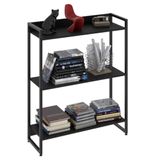 Estante Livreiro Dynamica Industrial 80cm 3 Prateleiras C08 Preto Ônix - Mpozenato
