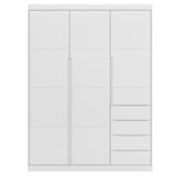Guarda Roupa Infantil 3 Portas 4 Gavetas Lua P04 Branco - Mpozenato