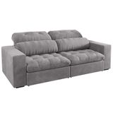 Sofá Retrátil E Reclinável 3 Lugares 200cm Viena A12 Suede Cinza - Mpozenato
