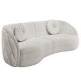 Sofá Decorativo Com Almofadas 4 Lugares 318cm Tressê Zion M22 Boucle Branco - Mpozenato