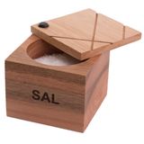 Saleiro De Madeira Para Sal Cozinha Churrasco Essence