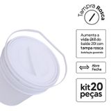 Balde Plástico 20 L Tampa Rosca Para Xampu - Kit 20 Pçs