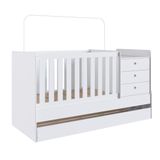 Berço Mini Cama Com Auxiliar Certificado Pelo Inmetro Bb690 Branco - Completa Móveis