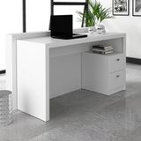 Mesa Para Computador Escrivaninha 2 Gavetas Me4130 Branco - Tecno Mobili
