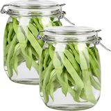 Kit 6 Pote Frasco Recipiente Hermético Vidro Com Tampa 800ml