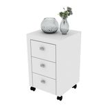 Gaveteiro 3 Gavetas Com Rodízios Me4108 Branco - Tecno Mobili