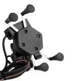 Suporte Garra Para Celular Moto Universal Com Carregador Usb Pode Ser Fixado No Guidão/retrovisor- Universal