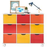 Nicho Organizador Com Rodízios Toys 9 Gavetas Q01 Branco-colorido - Mpozenato