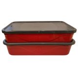 Marmita Fit Dupla 1,3l Vermelho Com Talher - Unitermi