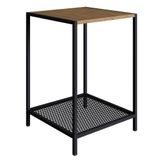 Mesa Lateral 1 Prateleira Estilo Industrial York Vermont-preto - Artesano
