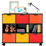 Nicho Organizador Com Rodízios Toys 6 Gavetas Q01 Preto-colorido - Mpozenato