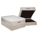 Conjunto Box Baú Casal: Colchão Molas Plumatex Ensacadas Presidencially + Base Crc Suede Clean(138x188)
