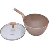 Frigideira Grande Funda Panela Wok Ceramica Antiaderente Com Tampa 28cm Mimo Style