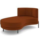 Chaise Longue Divã 164cm Braço Direito Logus D06 Veludo Telha - Mpozenato