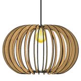 Luminária Teto Tipo Pendente Deusa Mdf Completa - Cor:mdf Cru