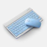Teclado Sem Fio Bluetooth Recarregável Com Mouse - Branco Com Azul