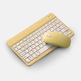 Teclado Sem Fio Bluetooth Recarregável Com Mouse - Amarelo Com Branco