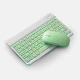 Teclado Sem Fio Bluetooth Recarregável Com Mouse - Branco Com Verde