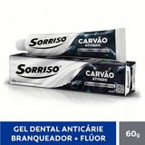 Creme Dental Sorriso Carvão 60g Embalagem Com 12 Unidades