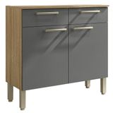 Balcão De Cozinha Com Tampo 91cm Vivian Freijó/gris Z06 - Mpozenato