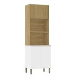 Paneleiro Cozinha Torre Quente Duplo Minsk Branco/freijó Z06 - Mpozenato
