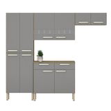 Cozinha Compacta Com Balcão 221cm Vivian Freijó/gris Z06 - Mpozenato
