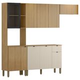 Cozinha Compacta Balcão Com Tampo 120cm Laura Plus Freijó/soft Z06 - Mpozenato