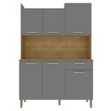 Armário De Cozinha Compacta 121cm Pádua Plus Freijó/gris Z06 - Mpozenato