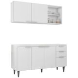 Armário De Cozinha Cp01 Para Pia 150cm Pérola Z34 Branco - Mpozenato