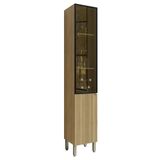 Paneleiro Cristaleira 2 Portas 38cm Minsk Freijó Z06 - Mpozenato