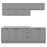 Cozinha Modulada 11 Pecas 240 Cm Ce381 Americana Cinza Calcare Henn