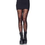 Meia-calça Fishnet Leg Avenue Skull Pattern Preta Plus Size