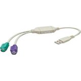 Divisor De Adaptador De Portas Usb Para Ps/2 De Teclado E Mouse Syba