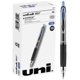 Canetas De Gel Uni-ball 207 Retráteis De Ponto Médio Azuis, Pacote Com 12