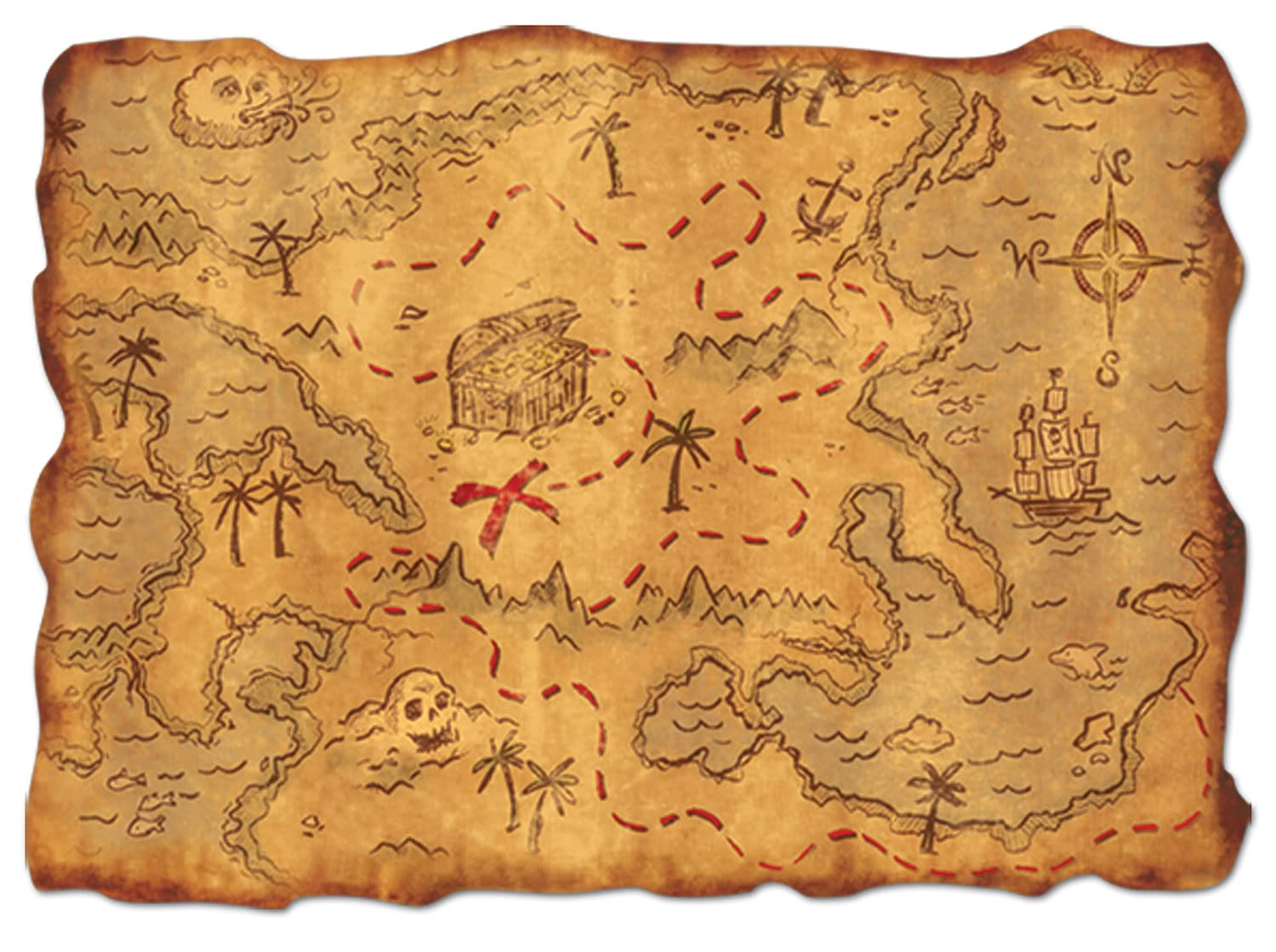 Acessório De Festa Beistle Plastic Treasure Map (1 Unidade