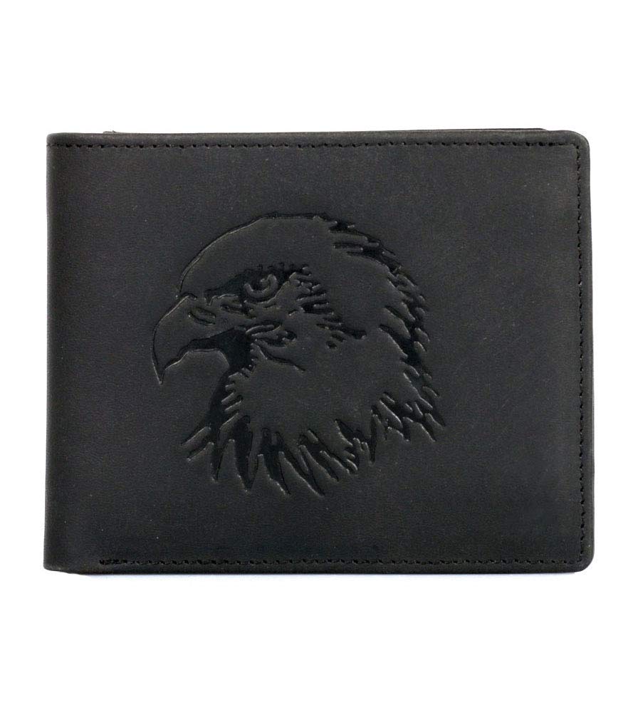 Carteira Masculina Karla Hanson De Couro Com Bloqueio De Rfid Preta Eagle