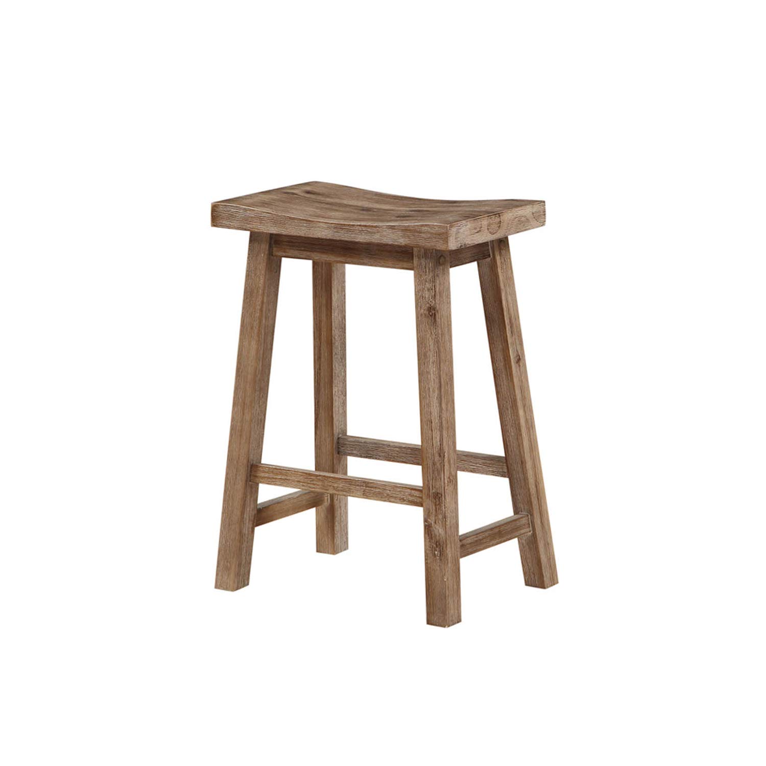 Banco De Selim Offex Solid Hardwood 24 H Com Apoio Para Os Pés