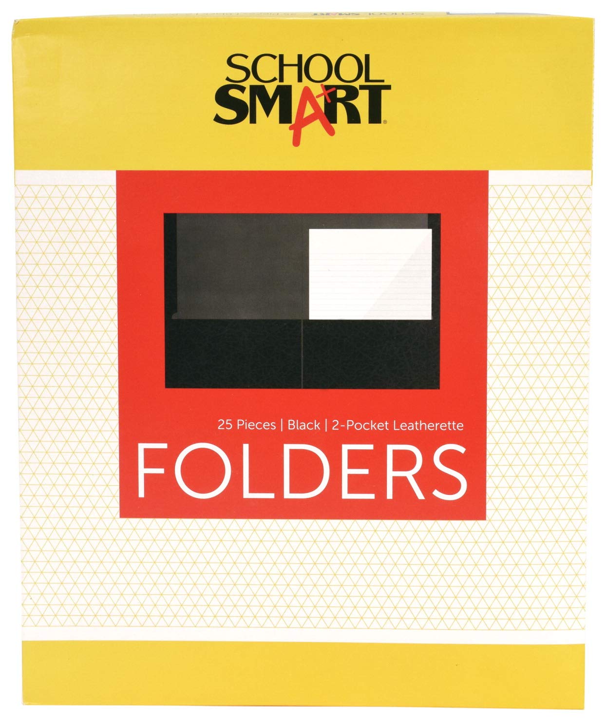 Folder School Smart, 2 Bolsos, Preto, Pacote Com 25