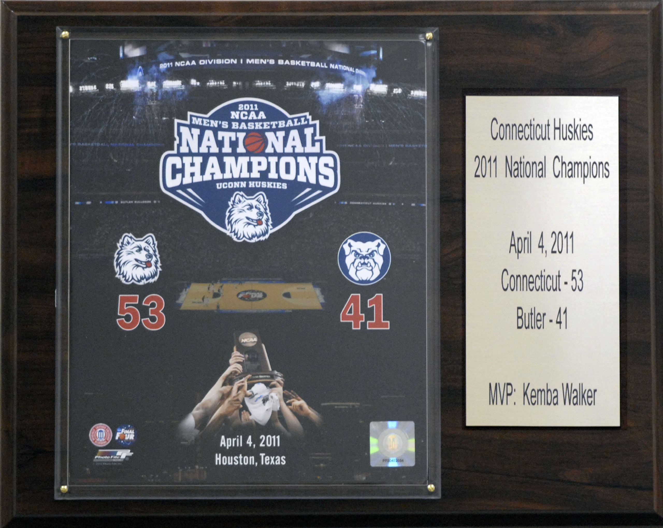 Placa C&amp;i Collectables Ncaa Basketball Connecticut Huskies 2011 Champions