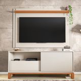 Rack Com Painel Extensível Ripado Para Tv Até 65 Polegadas 1 Portas 1 Gaveta Mondrian Caemmun