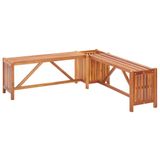Banco De Canto De Pátio Vidaxl Em Madeira Maciça De Acácia Com Floreira 46x46x40cm
