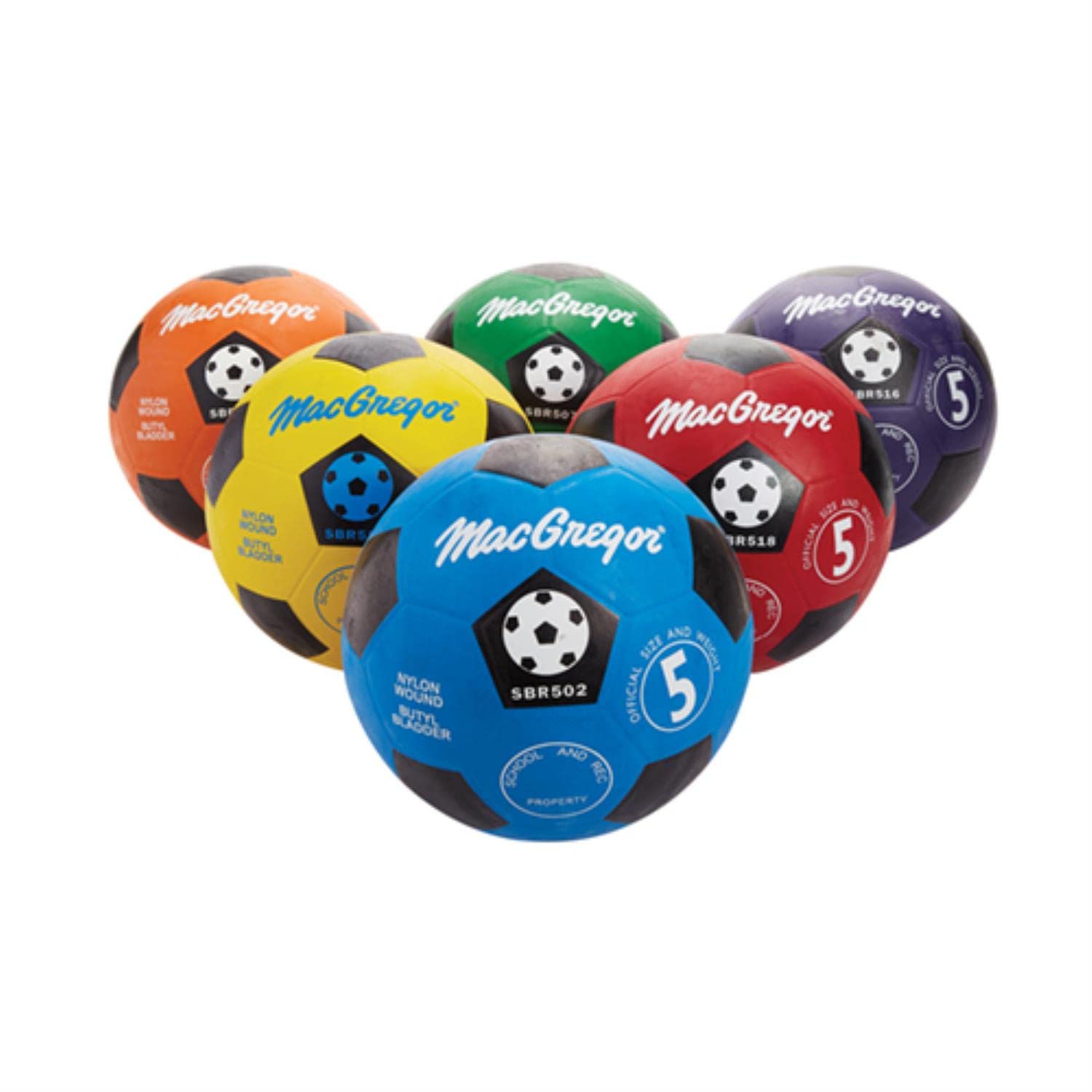 Bolas De Futebol Macgregor Multicolor Tamanho 5, Conjunto De 6