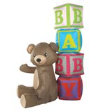 Decoração De Chá De Bebê Inflável Bear &amp; Blocks De 6 Pés Com Led
